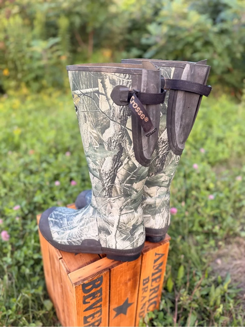 LaCrosse Burly - Camo Rubber Hunting Boots (size 8)